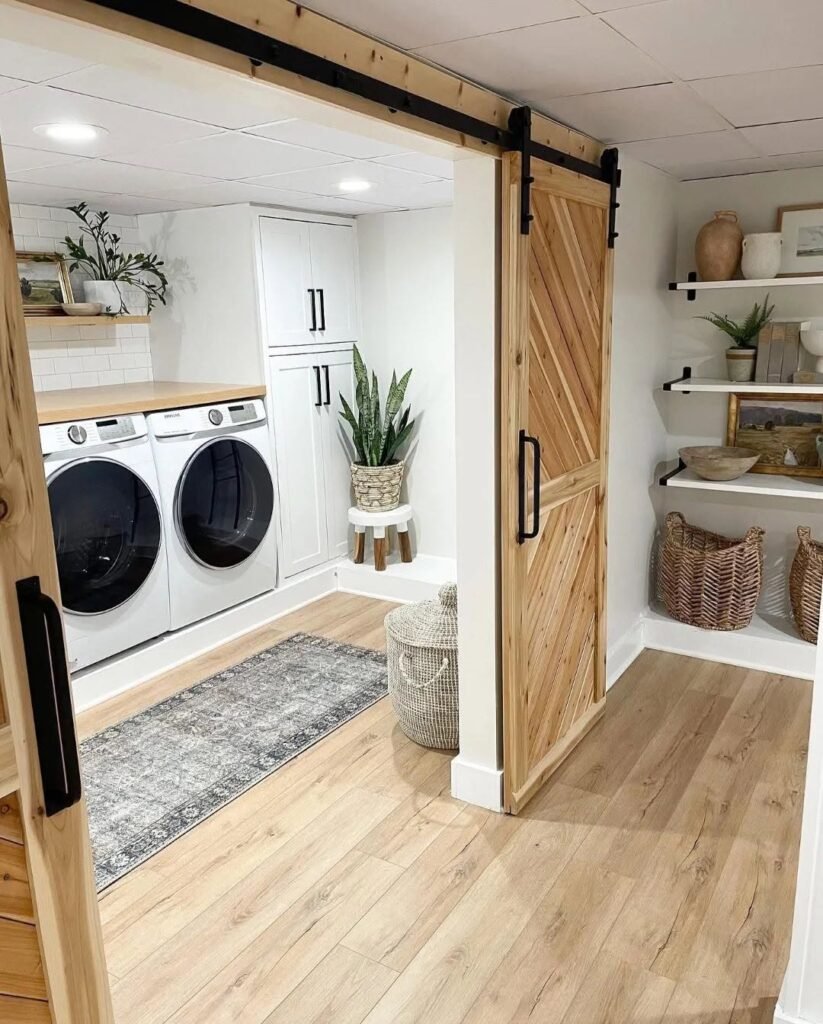 use these 2 exact keywords for pin title: modern farmhouse laundry room ideas, rustic farmhouse laundry room. (use these exact keywords for pin description: modern farmhouse laundry room ideas, rustic farmhouse laundry room, rustic farmhouse laundry room ideas to recreate, small laundry room makeover farmhouse, farmhouse laundry room design inspo, farmhouse laundry room ideas small space)