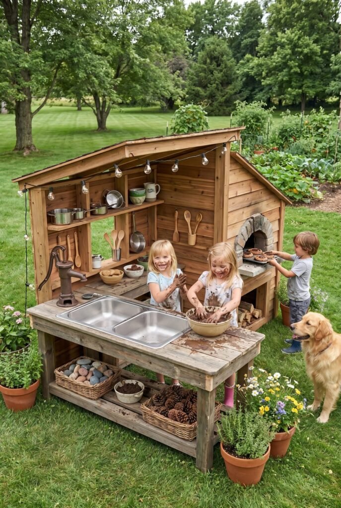 use these 2 exact keywords for pin title: mud kitchen ideas, diy mud kitchen for kids (use these exact keywords for pin description: mud kitchen ideas, diy mud kitchen for kids, pallet mud kitchen, mud kitchen diy inspiration, mud kitchen for kids diy, diy mud kitchen outdoor play, outdoor mud kitchen plans, toddler mud kitchen, kids backyard ideas with mud kitchen, kids outdoor play area ideas with mud kitchen)