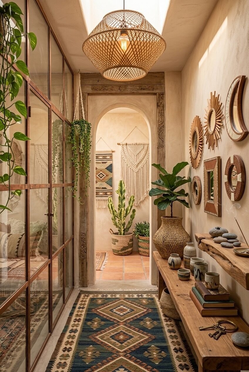 use these 2 exact keywords for pin title: boho entryway ideas, boho foyer ideas entryway (use these exact keywords for pin description: boho entryway ideas, boho foyer ideas entryway, boho entryway decor inspo, bohemian entryway table decor, boho style front entryway ideas, front door entryway ideas with bohemian touch, modern boho entryway inspiration, boho chic entryway, bohemian entryway styling guide)