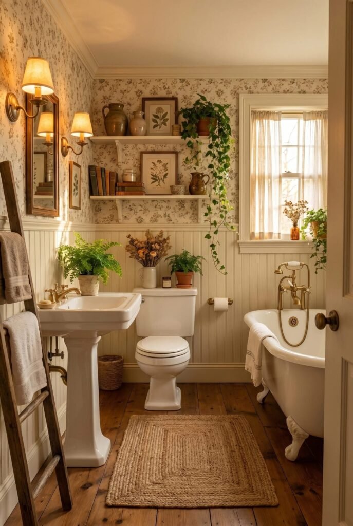 use these 2 exact keywords for pin title: cottage bathroom ideas, cottage core bathroom (use these exact keywords for pin description: cottage bathroom ideas, cottage core bathroom, cozy cottage bathroom aesthetic, french cottage bathroom ideas, modern cottage bathroom decor ideas, cottage bathroom inspiration, english cottage bathroom ideas, small cottage bathroom design inspo, bathroom cottage, grandmacore cottage bathroom)