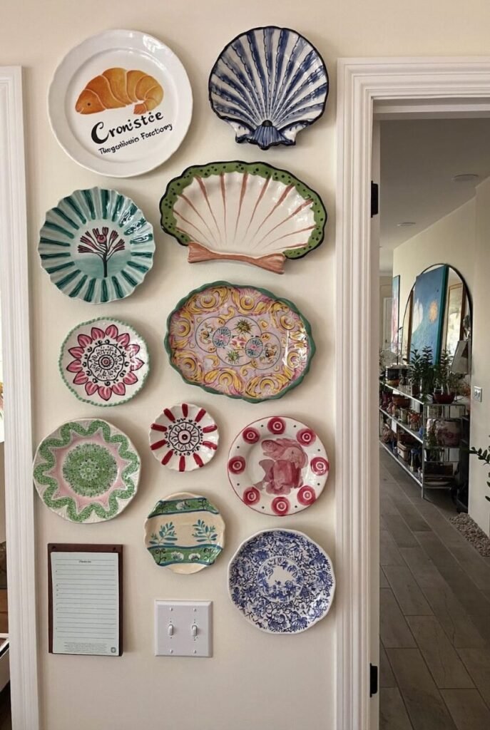 use these 2 exact keywords for pin title: plate wall decor ideas, plate gallery wall (use these exact keywords for pin description: plate wall decor ideas, plate gallery wall, plate wall display, plate display ideas, plate wall ideas, how to hang plates on wall, plate wall art, decorative plates display, hanging plates on the wall ideas, plate art wall decorating ideas)