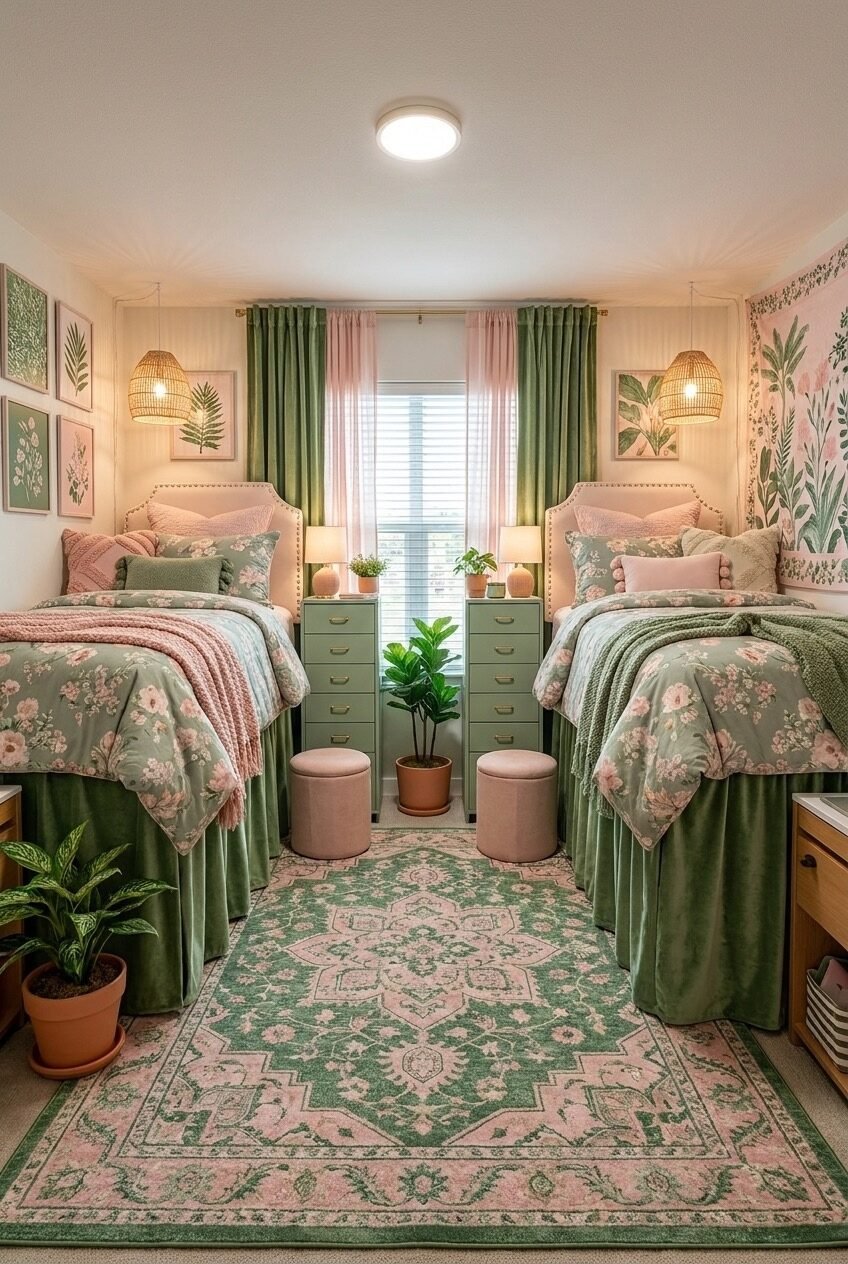 use these 2 exact keywords for pin title: best pink and green dorm room ideas (use these exact keywords for pin description: best pink and green dorm room ideas, green and pink dorm room decor guide, pink amd green college dorm room inspo, pink and green dorm room aesthetic, green and pink dorm design ideas, pink and green dorm guide)