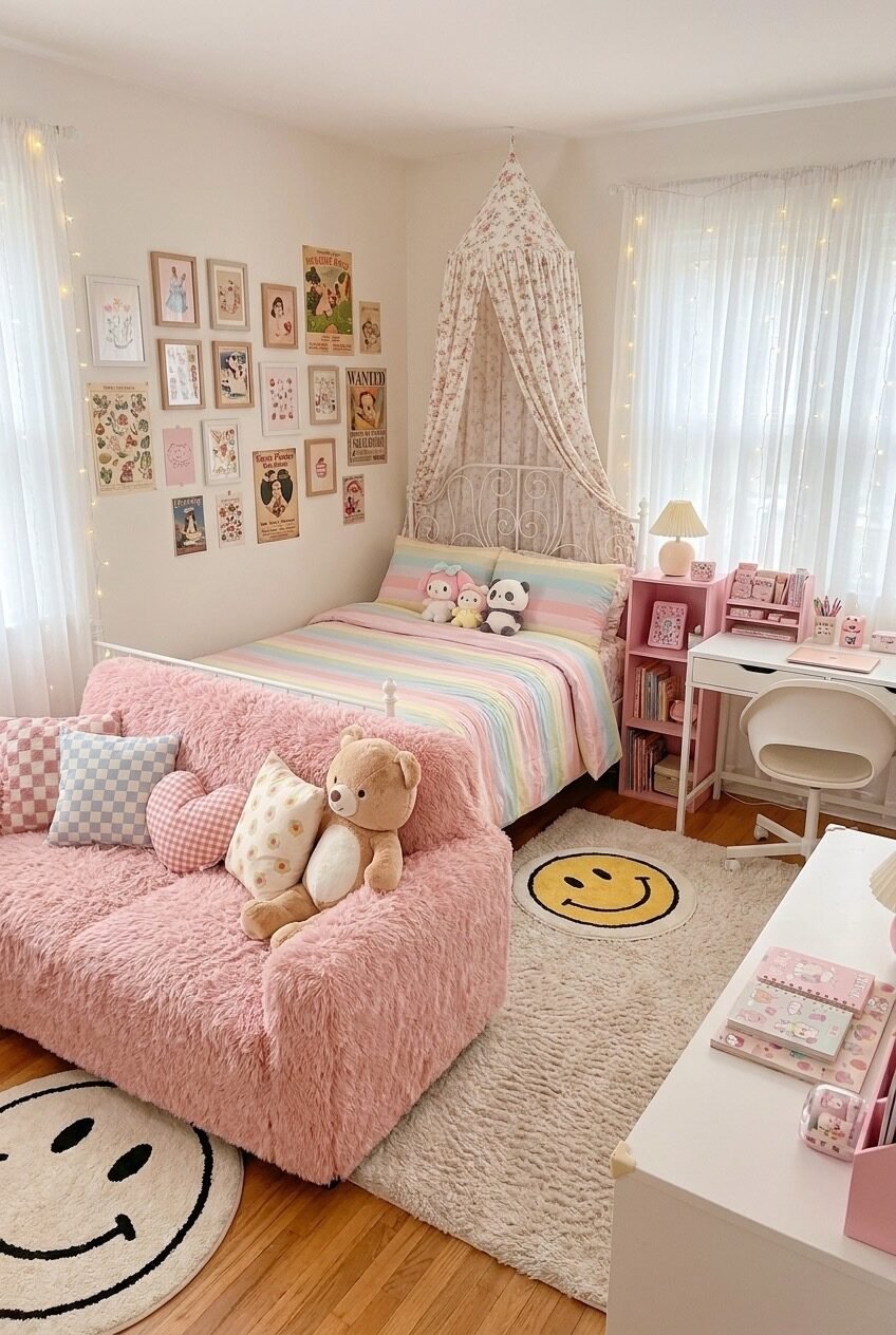 use these 2 exact keywords for pin title: cute core room, cute bedroom ideas (use these exact keywords for pin description: cute core room, cute bedroom ideas, cutecore room decor, cute bedroom decor guide, bedroom cute, cote core bedroom styling hacks, cute room inspo, cute bedroom inspiration, dollcore room)